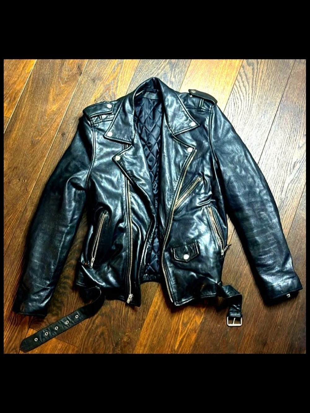 BLK DNM Black Quilted-Lined Leather Moto Jacket